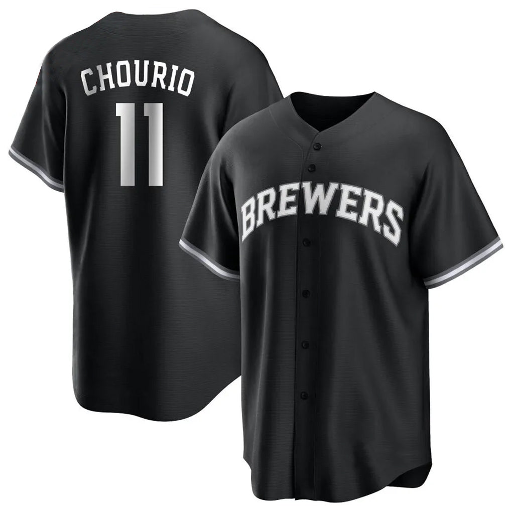 Trusc M.Brewers #11 Jackson Chourio Player Black Game Home Stitched Jerseys
