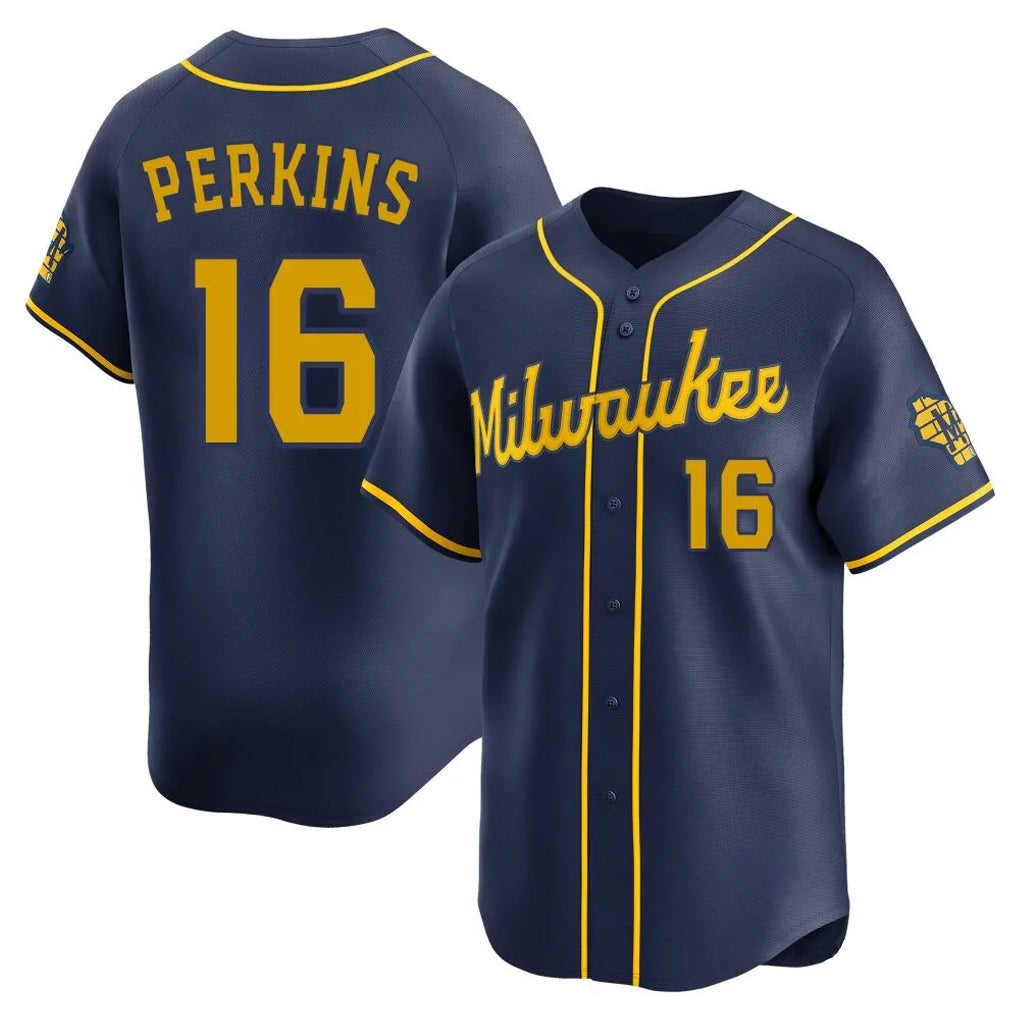 Trusc M.Brewers #16 Blake Perkins Player Navy Home Limited Stitched Jerseys
