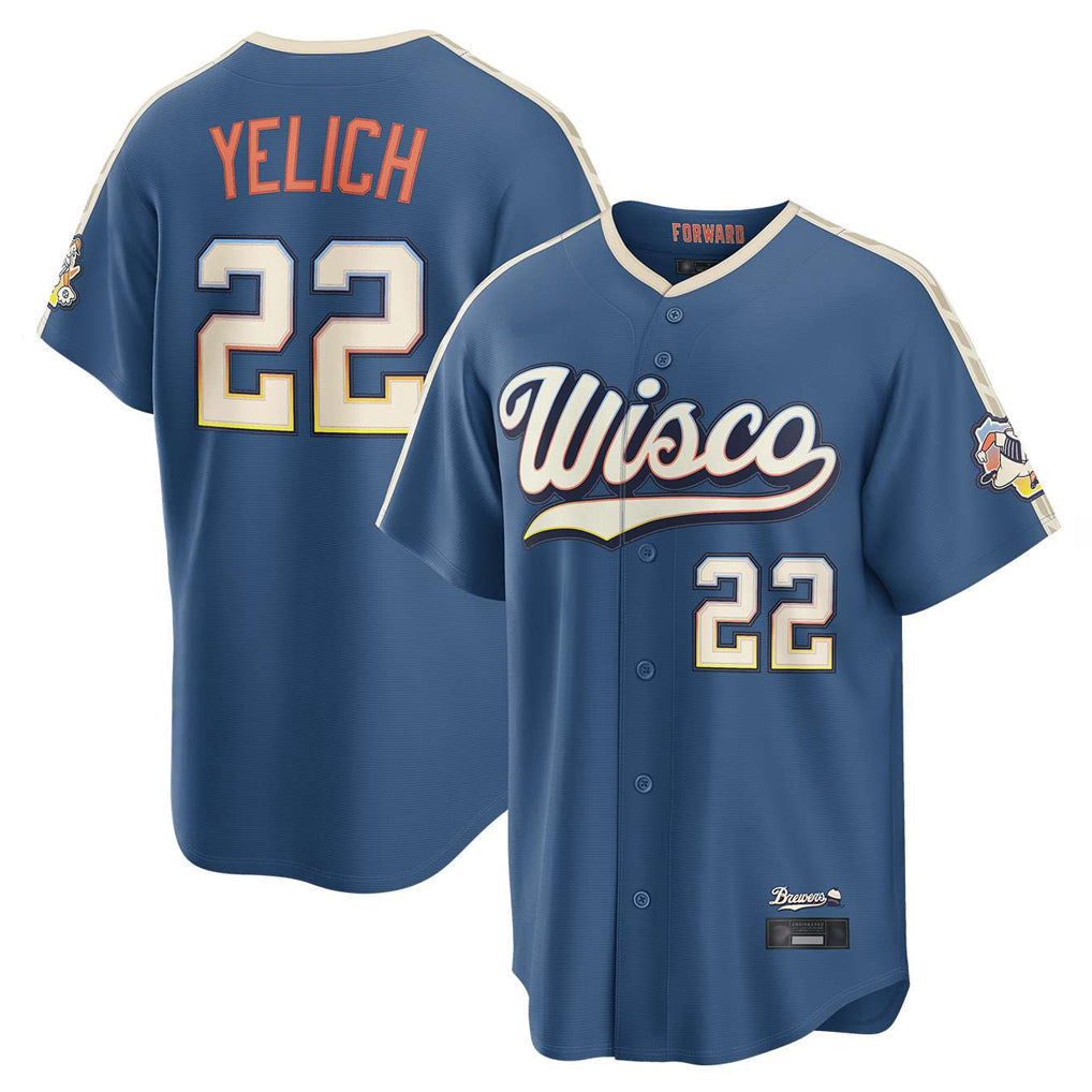 Trusc M.Brewers #22 Christian Yelich Player Blue 2026 City Connect Home Game Stitched Jerseys