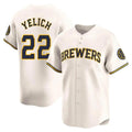 Trusc M.Brewers #22 Christian Yelich Player Cream Home Limited Game Stitched Jerseys