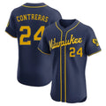 Trusc M.Brewers #24 William Contreras Player Navy Home Limited Elite Stitched Jerseys