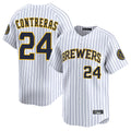 Trusc M.Brewers #24 William Contreras Player White Stripes Home Limited Game Stitched Jerseys
