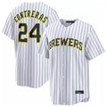 Trusc M.Brewers #24 William Contreras Player White Stripes Home Limited Stitched Jerseys