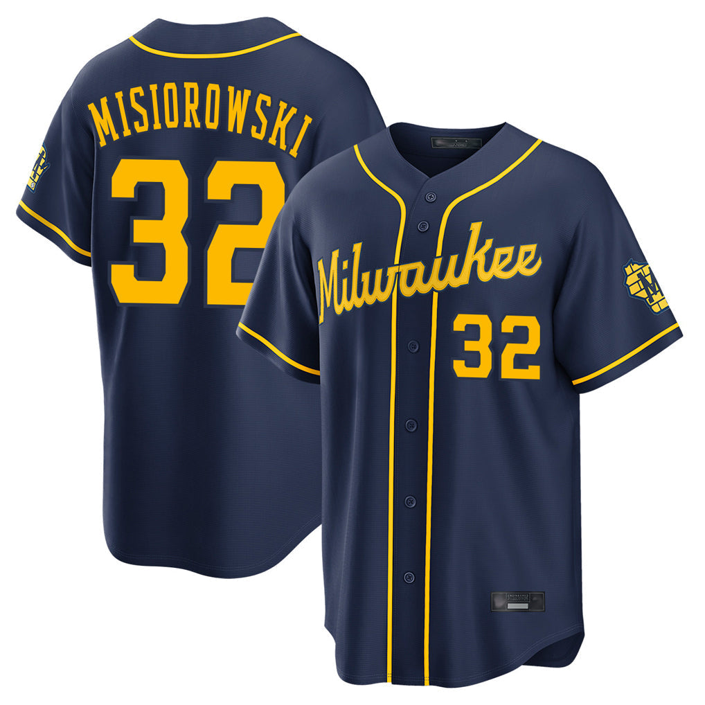 Trusc M.Brewers #32 Jacob Misiorowski Player Navy Home Stadium Game Stitched Jerseys