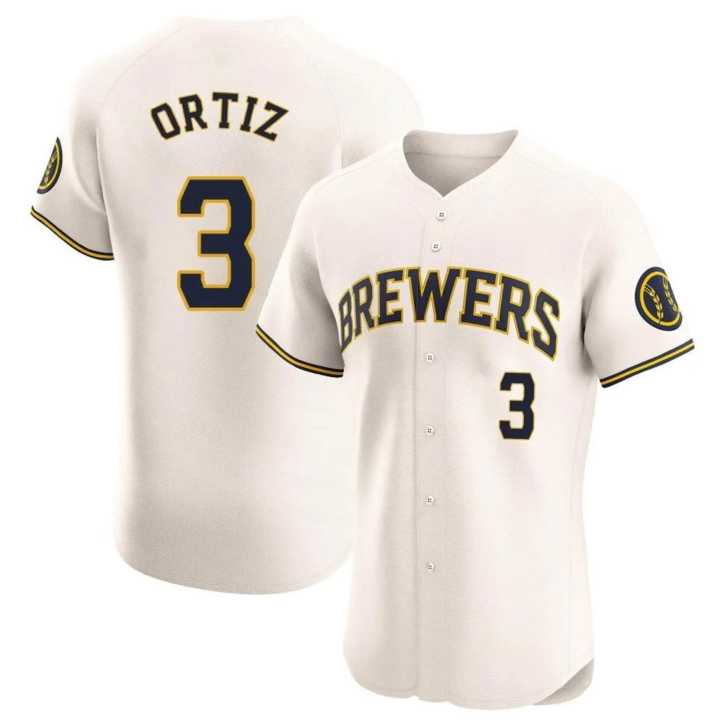 Trusc M.Brewers #3 Joey Ortiz Player Cream Home Limited Elite Stitched Jerseys