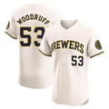 Trusc M.Brewers #53 Brandon Woodruff Player Cream Home Limited Elite Stitched Jerseys