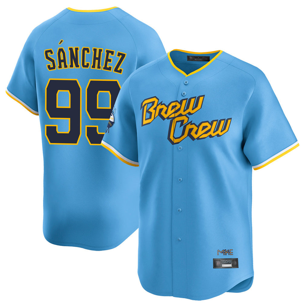 Trusc M.Brewers #99 Gary Sanchez Player Light Blue City Connect Home Limited Stitched Jerseys