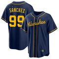 Trusc M.Brewers #99 Gary Sanchez Player Navy Home Game Stitched Jerseys