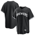 Trusc M.Brewers Blank Player Black Game Home Stitched Jerseys