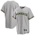 Trusc M.Brewers Blank Player Gray Home Game Stitched Jerseys