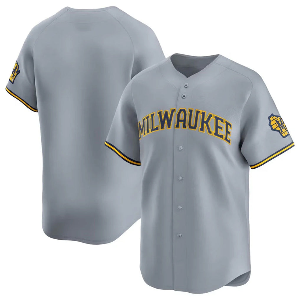 Trusc M.Brewers Blank Player Gray Home Limited Stitched Jerseys