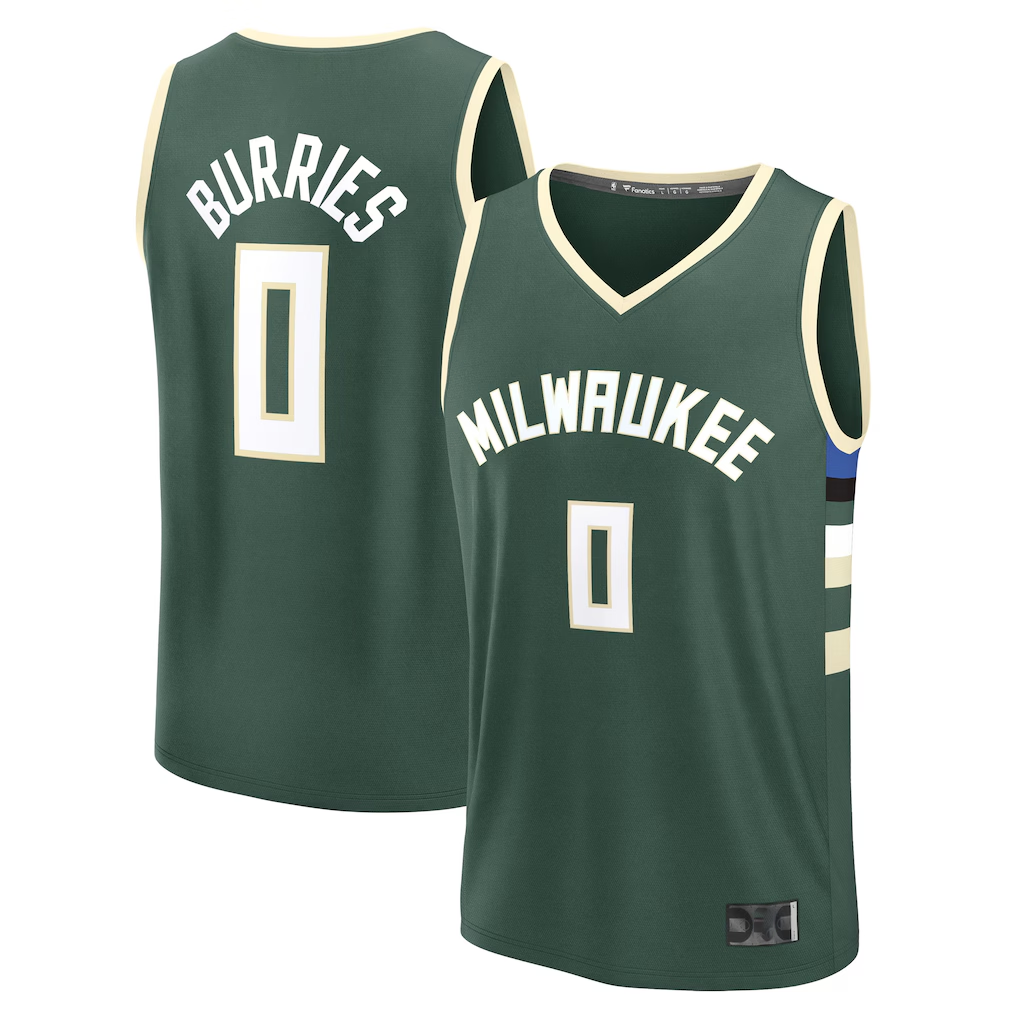 Trusc M.Bucks #0 Brayden Burries Green 2026  Draft First Round Pick Fast Break Jerseys - Icon Edition