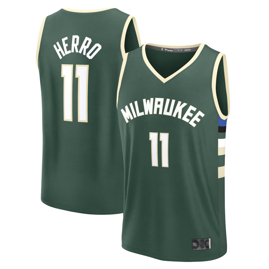 Trusc M.Bucks #11 Tyler Herro Hunter Green Fast Break Replica Jerseys - Icon Edition