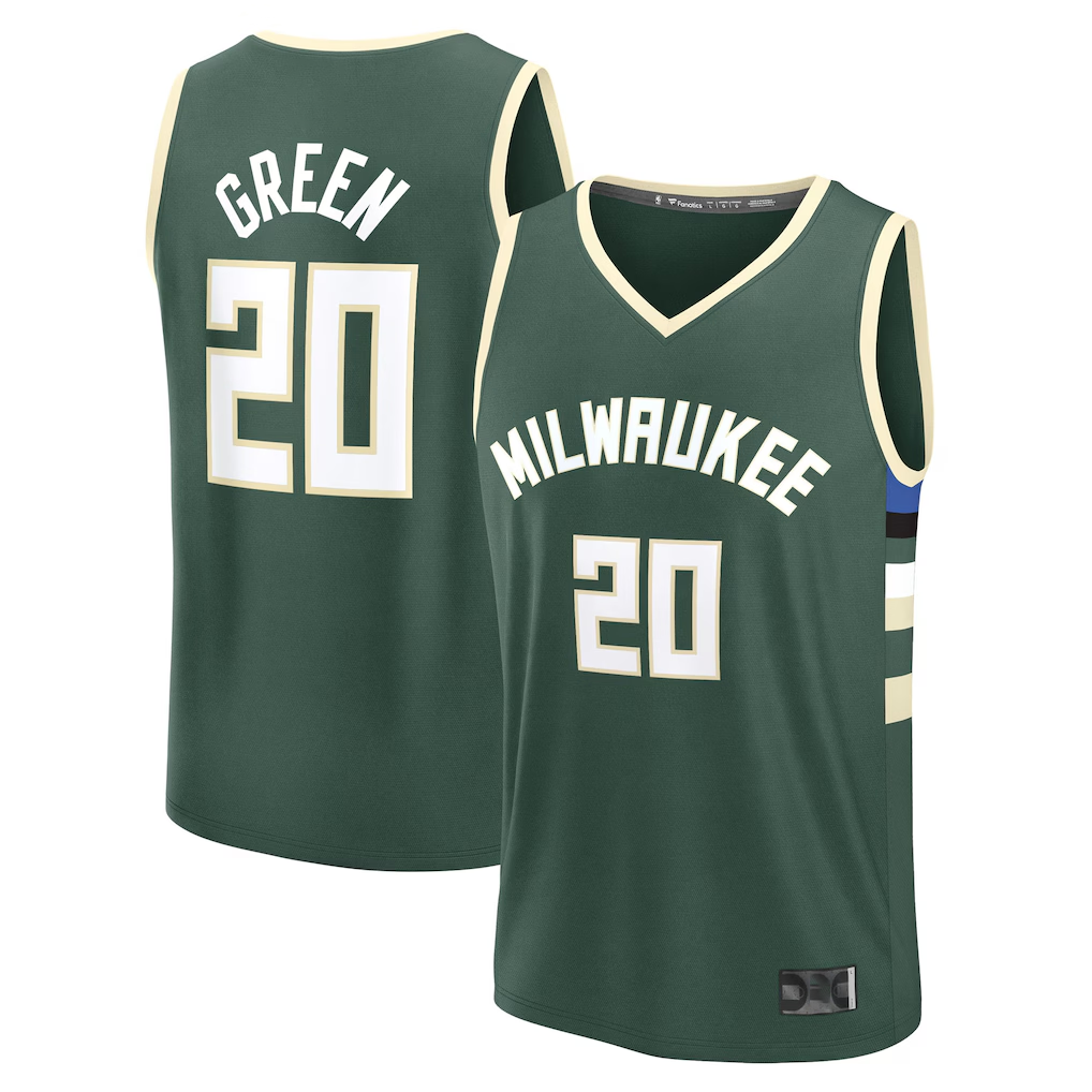 Trusc M.Bucks #20 A.J. Green Hunter Green Fast Break Replica Player Jerseys - Icon Edition