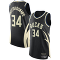 Trusc M.Bucks #34 Giannis Antetokounmpo Black Authentic Player Jerseys - Statement Edition
