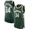 Trusc M.Bucks #34 Giannis Antetokounmpo Hunter Green Authentic Jerseys - Icon Edition