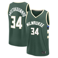 Trusc M.Bucks #34 Giannis Antetokounmpo Hunter Green Fast Break Replica Player Jerseys - Icon Edition