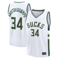 Trusc M.Bucks #34 Giannis Antetokounmpo White Fast Break Replica Player Jerseys - Association Edition