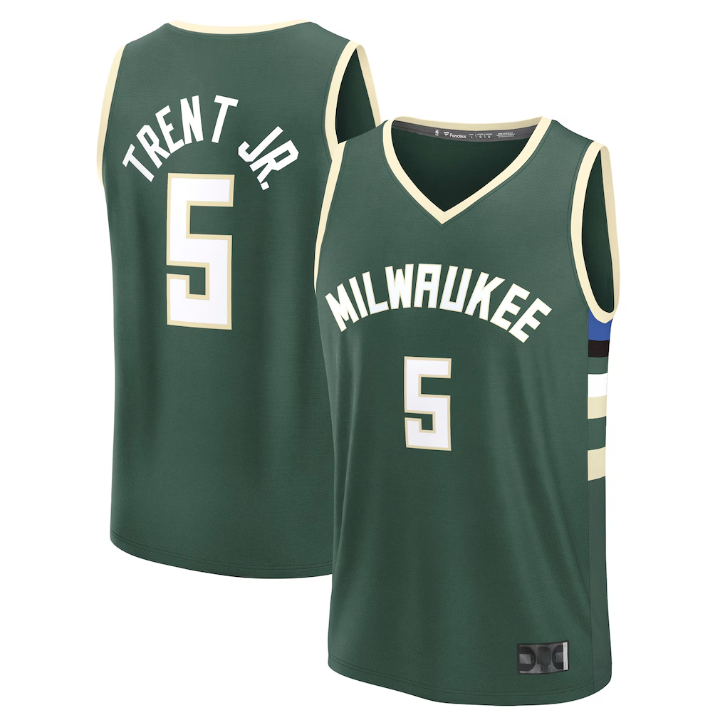 Trusc M.Bucks #5 Gary Trent Jr. Hunter Green Fast Break Replica Player Jerseys - Icon Edition