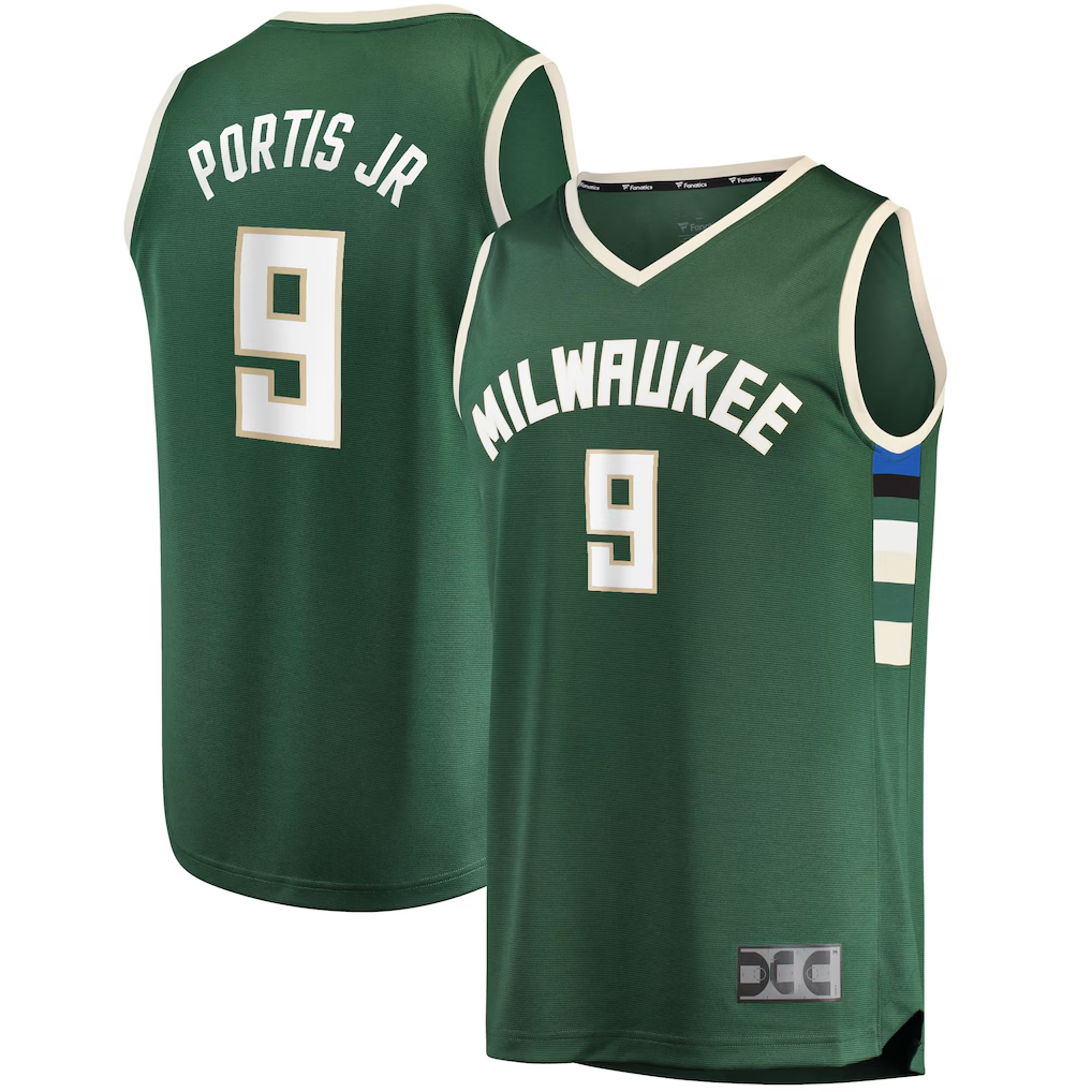 Trusc M.Bucks #9 Bobby Portis Green Fast Break Replica Jerseys - Icon Edition