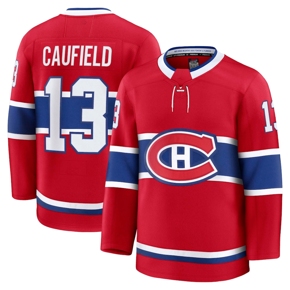 Trusc M.Canadiens #13 Cole Caufield Red Home Premium Jerseys