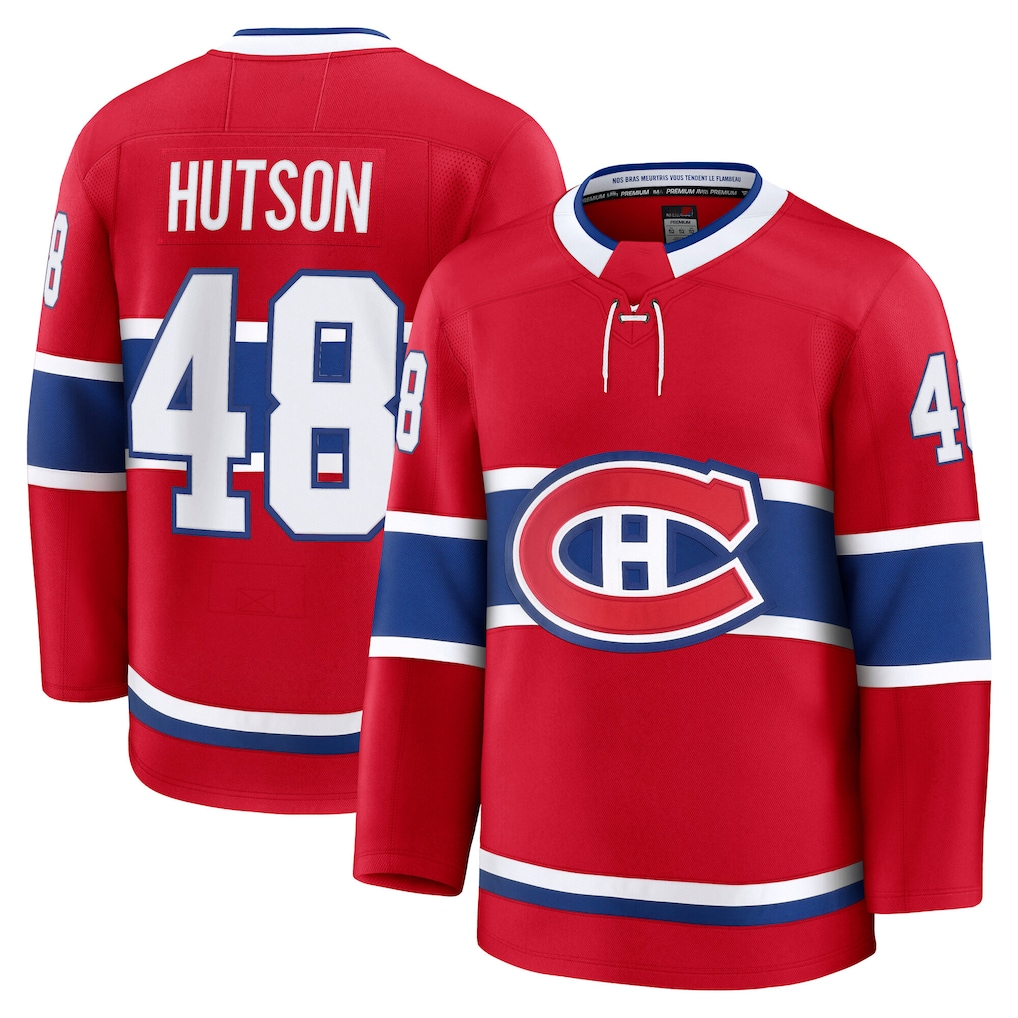 Trusc M.Canadiens #48 Lane Hutson Red Home Premium Jerseys
