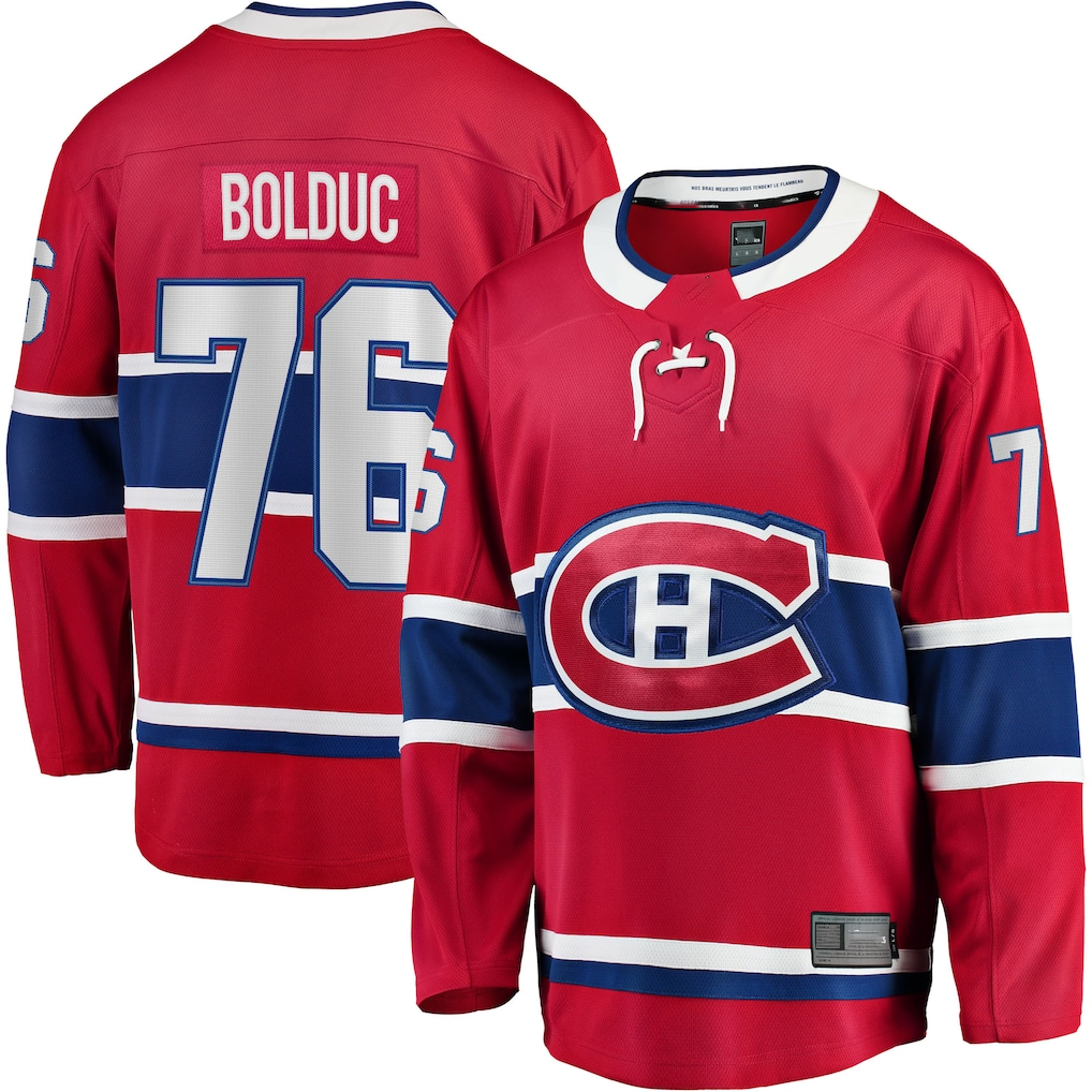 Trusc M.Canadiens #76 Zack Bolduc Red Home Breakaway Jerseys