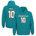 Trusc M.Dolphins #10 Tyreek Hill Player Aqua Mainliner Pullover Hoodie Game Stitched Jerseys