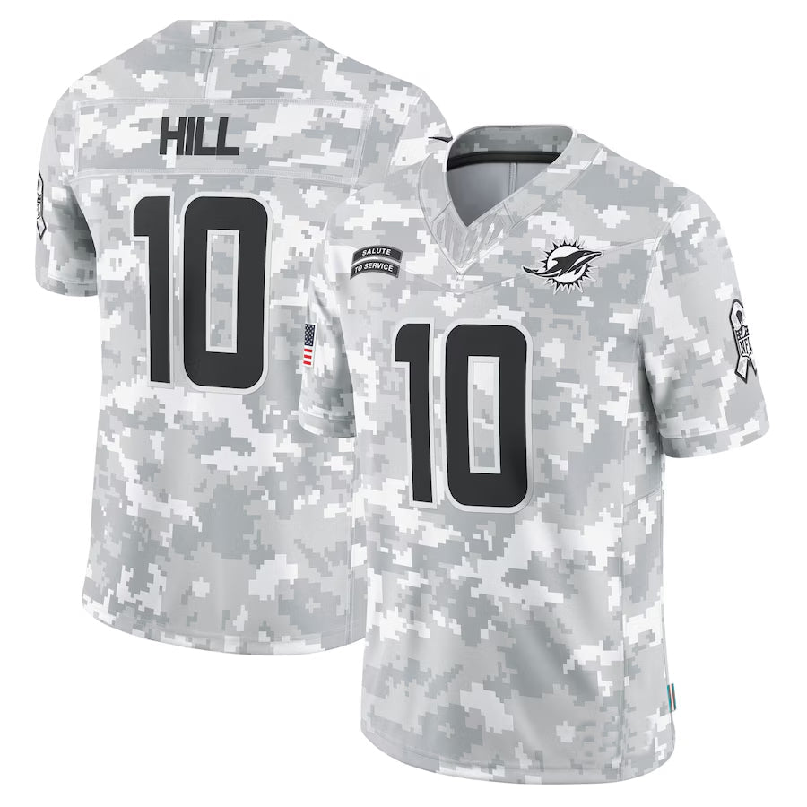 Trusc M.Dolphins #10 Tyreek Hill Player Arctic Camo Salute to Service Limited Stitched Jerseys