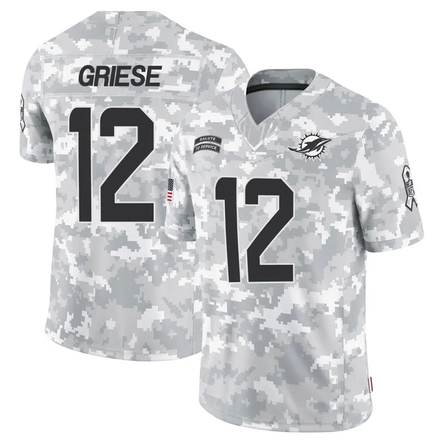 Trusc M.Dolphins #12 Bob Griese Player Arctic Camo Salute to Service Limited Stitched Jerseys