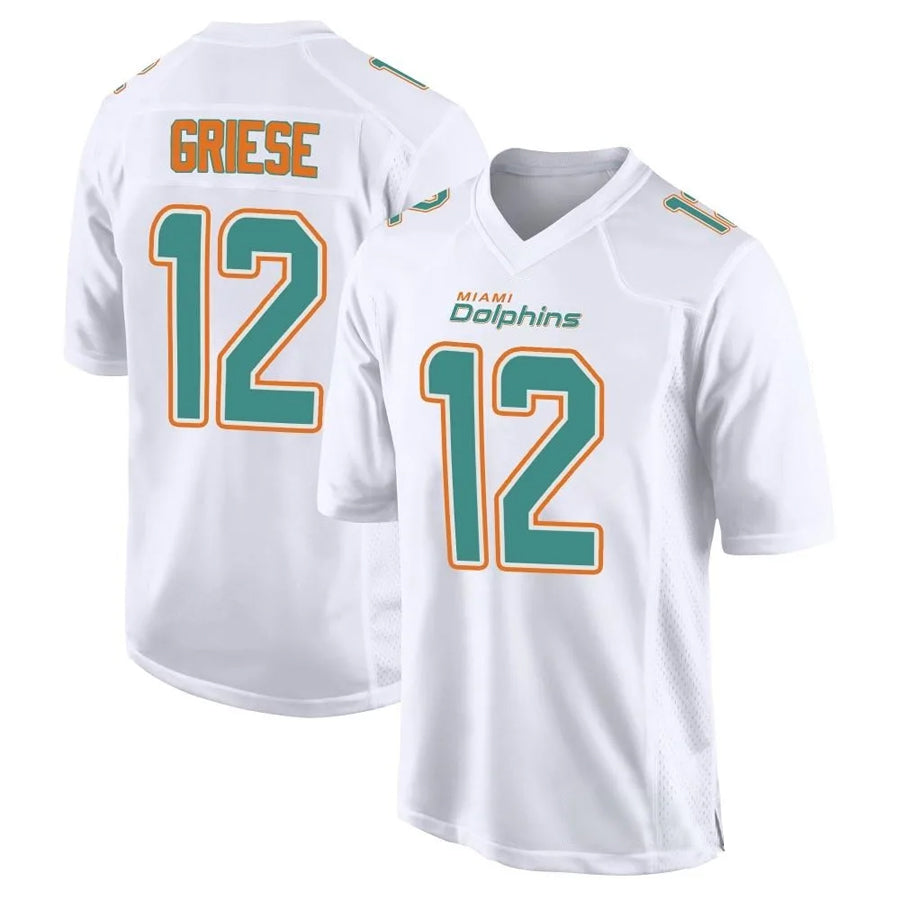 Trusc M.Dolphins #12 Bob Griese Player White Fashion Game Stitched Jerseys