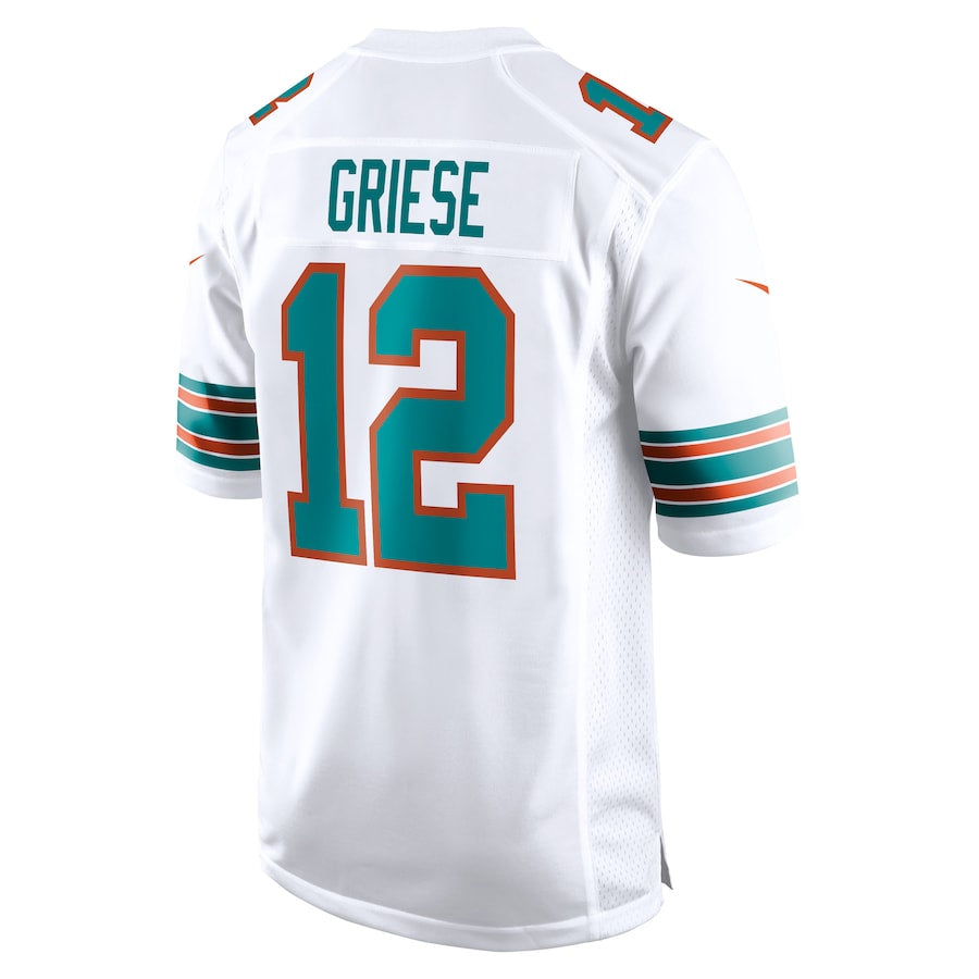 Trusc M.Dolphins #12 Bob Griese Player White Home Game Stitched Jerseys