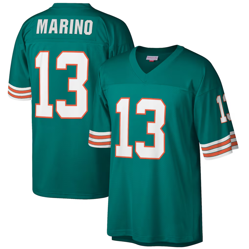 Trusc M.Dolphins #13 Dan Marino Mitchell & Ness Aqua Big & Tall 1984 Retired Player Replica Stitched Jerseys