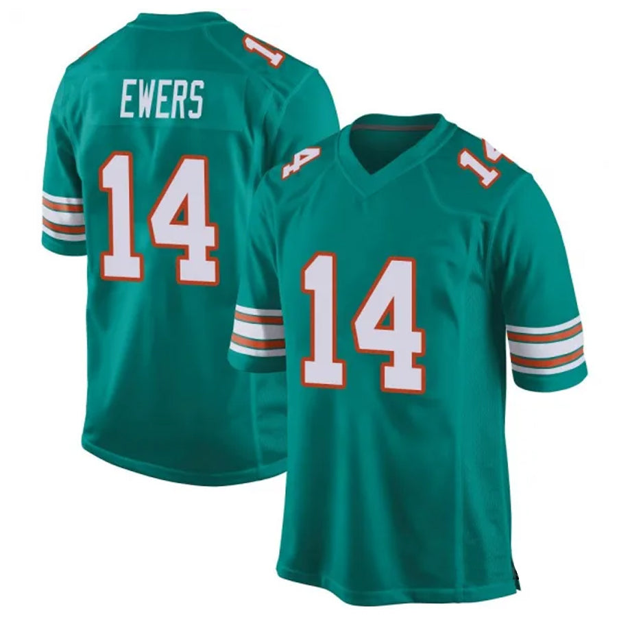 Trusc M.Dolphins #14 Quinn Ewers Player Aqua Game Stitched Jerseys