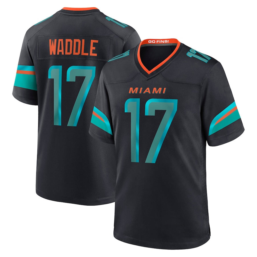 Trusc M.Dolphins #17 Jaylen Waddle Player Blue Rivalries Collection Game Stitched Jerseys