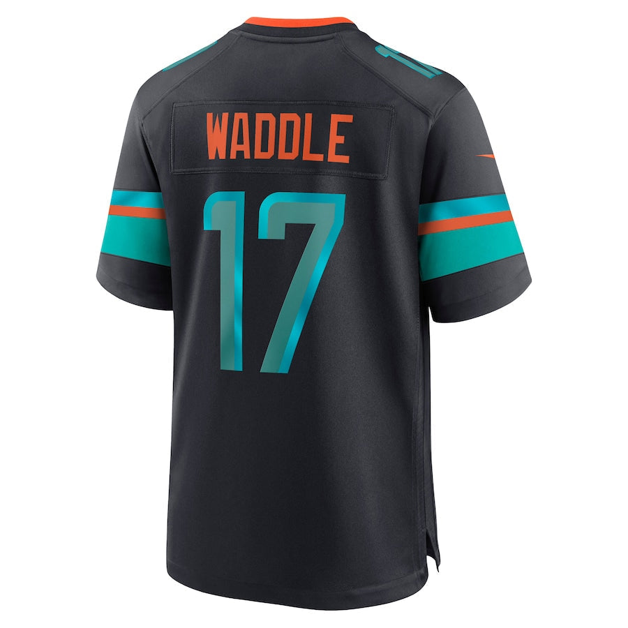 Trusc M.Dolphins #17 Jaylen Waddle Player Blue Rivalries Collection Game Stitched Jersey