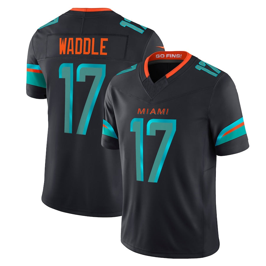 Trusc M.Dolphins #17 Jaylen Waddle Player Blue Rivalries Collection Vapor Limited Stitched Jerseys