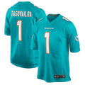 Trusc M.Dolphins #1 Tua Tagovailoa Player Aqua Home Game Stitched Jerseys