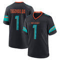 Trusc M.Dolphins #1 Tua Tagovailoa Player Blue Rivalries Collection Game Stitched Jersey