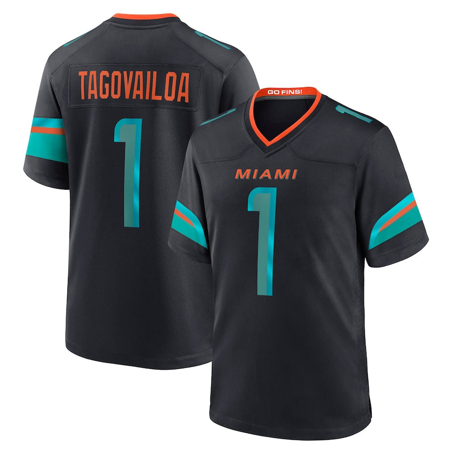 Trusc M.Dolphins #1 Tua Tagovailoa Player Blue Rivalries Collection Game Stitched Jersey