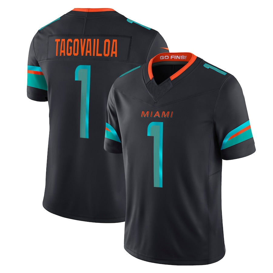 Trusc M.Dolphins #1 Tua Tagovailoa Player Blue Rivalries Collection Vapor Limited Stitched Jersey