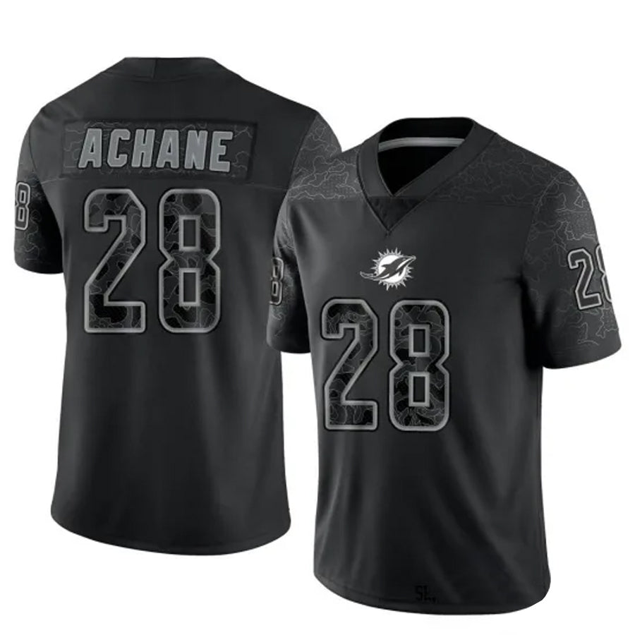 Trusc M.Dolphins #28 De?¡¥Von Achane Player Black RFLCTV Limited Stitched Jerseys