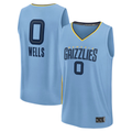 Trusc M.Grizzlies #0 Jaylen Wells Light Blue Fast Break Replica Player Stitched Jerseys- Statement Edition