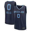 Trusc M.Grizzlies #0 Jaylen Wells Navy Fast Break Replica Player Stitched Jerseys- Icon Edition