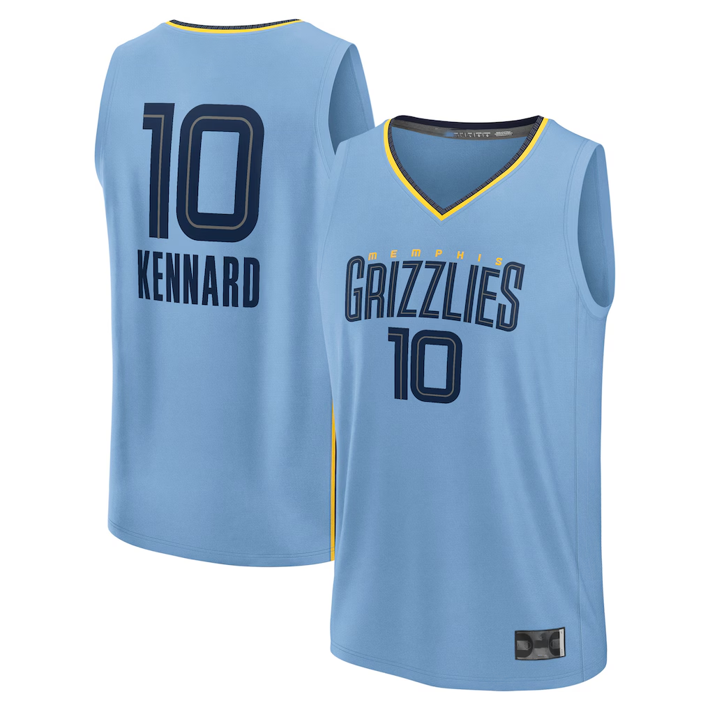 Trusc M.Grizzlies #10 Luke Kennard Light Blue Fast Break Replica Player Stitched Jerseys- Statement Edition