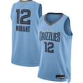 Trusc M.Grizzlies #12 Ja Morant Jordan Brand Light Blue Swingman Stitched Jerseys- Statement Edition