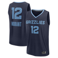 Trusc M.Grizzlies #12 Ja Morant Navy Fast Break Replica Player Stitched Jerseys- Icon Edition
