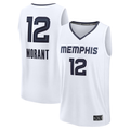 Trusc M.Grizzlies #12 Ja Morant White Fast Break Replica Player Stitched Jerseys- Association Edition