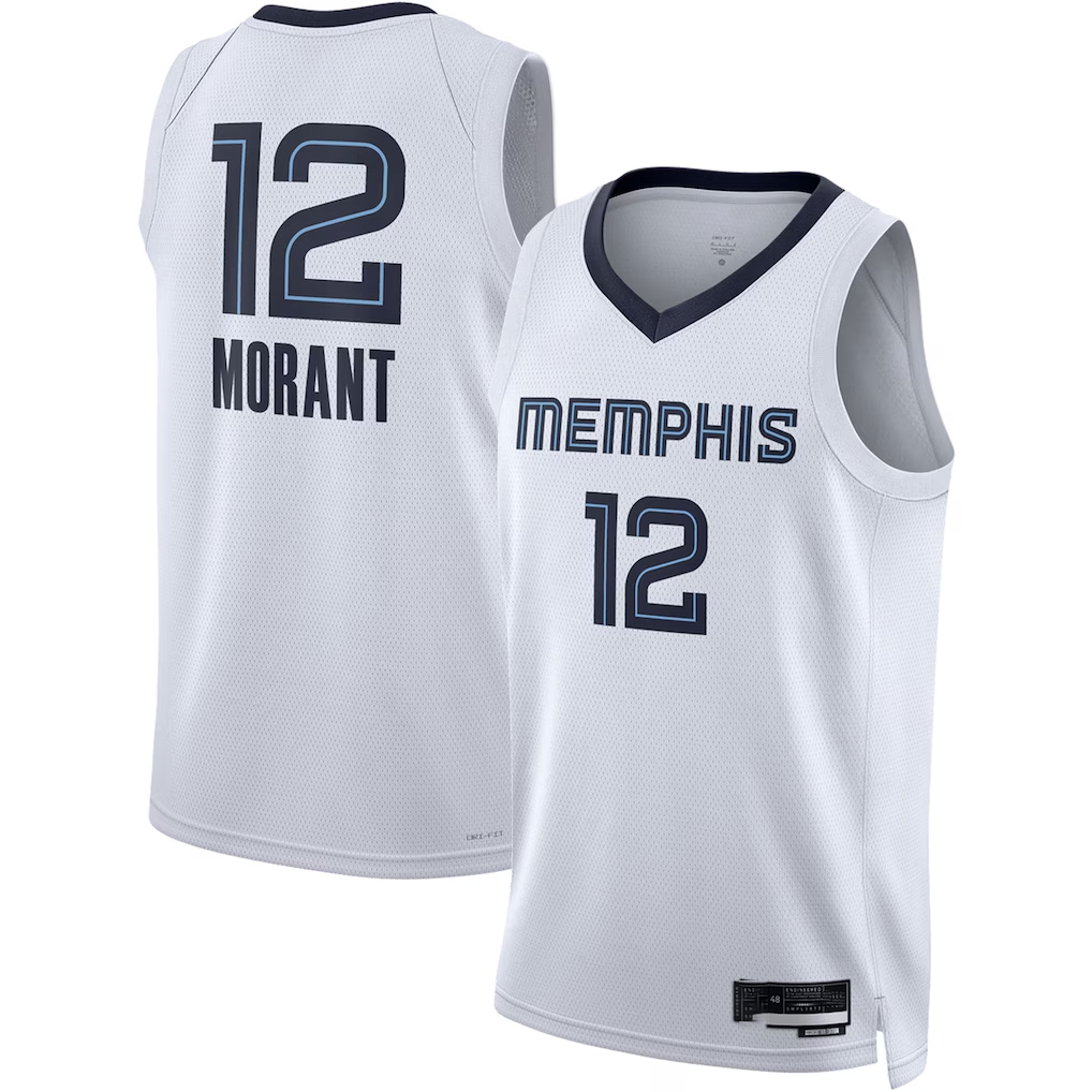 Trusc M.Grizzlies #12 Ja Morant White Swingman Stitched Jerseys- Association Edition