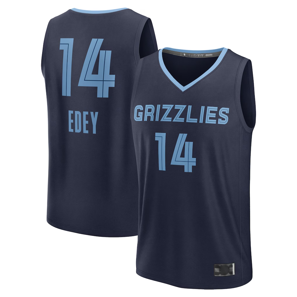 Trusc M.Grizzlies #14 Zach Edey Navy Draft Fast Break Player Stitched Jerseys- Icon Edition